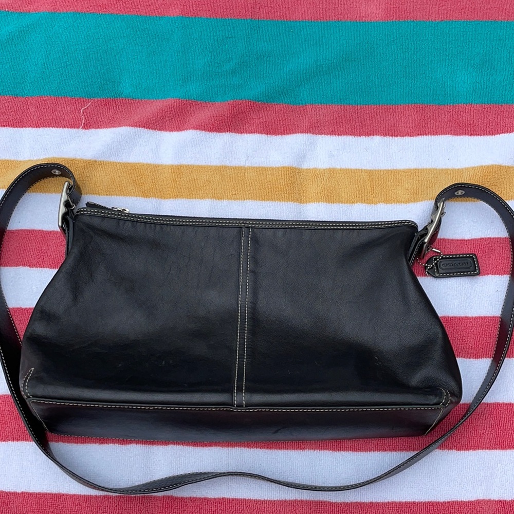 Coach black leather crossbody
